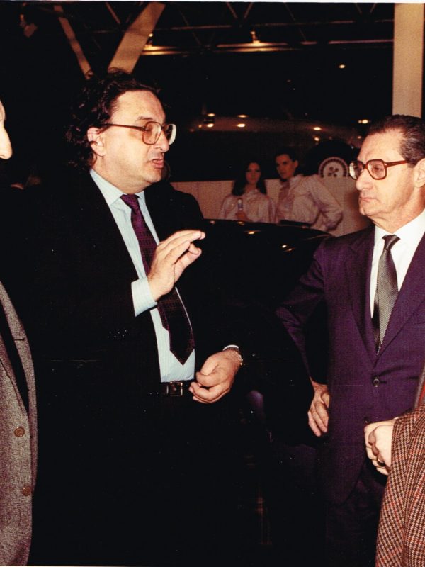 Gianni Agnelli, Gianni De Michelis, Cesare Romiti, Vittorio Emiliani